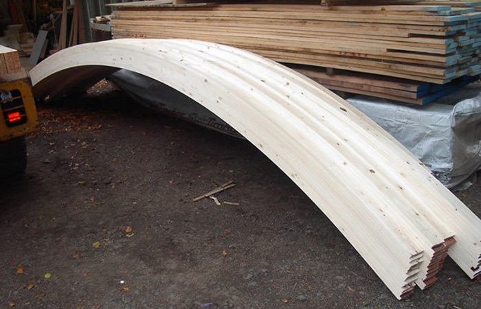 Softwood curved glulam beams. Gallery Image