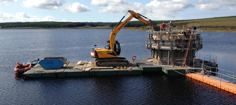 Modular Pontoon carrying out works in a reservoir Gallery Image