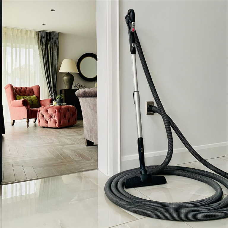 BEAM Central Vacuum hose in modern new build home Gallery Image