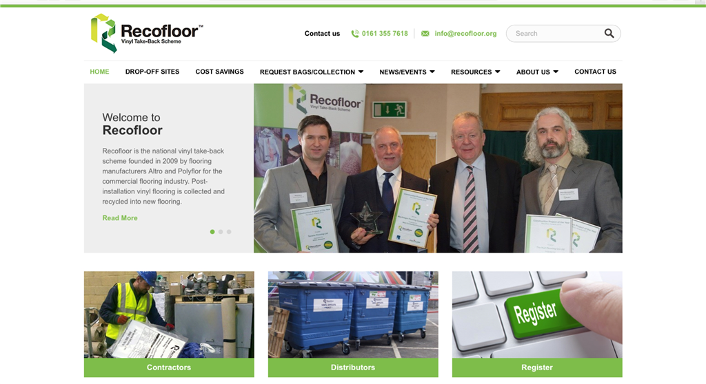 The new Recofloor website, December 2015 Gallery Image
