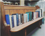 Books and pews!  We always have a HUGE selection of church pews available & we can make them up to suit your size / space.  Look on our website for styles... Gallery Thumbnail