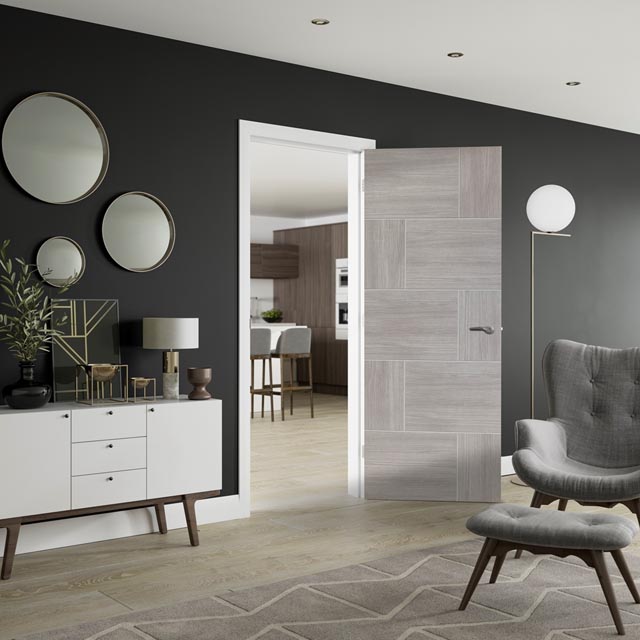 Ravenna White Grey Laminated Internal Door Gallery Image