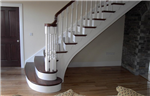 Walnut & white cut string and bracket staircase. Gallery Thumbnail
