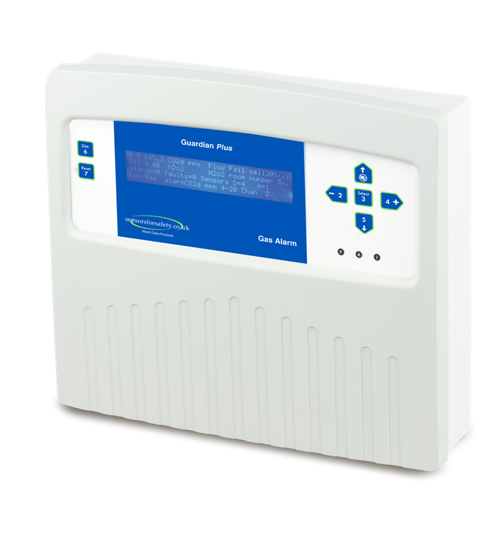 S4S Guardian® Plus Multi-channel gas detection system. Up to 64 sensors covering all gases. Extremely flexible system with addressable and 4-20mA sensors for all gases. RS485 output. Gallery Image