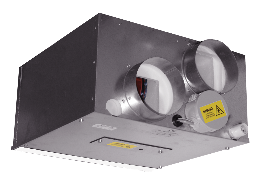 Mini -  in-line MVHR  for up to 3 wet rooms.  With summer bypass and frost-stat.  Controls condensation and pollution in residential properties with performance of up to 30 litre/sec at 50Pa with sfp from 1.11 W/l/s Gallery Image