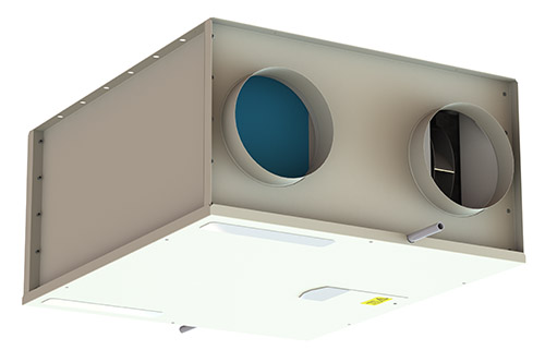 EVO350 - In-line MVHR with summer bypass and frost-stat.  Controls condensation and pollution in residential properties with performance of up to 107 litre/sec at 50Pa with sfp from 0.72 W/l/s Gallery Image