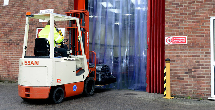 Forklift entering Warehouse PVC strip curtains   Gallery Image