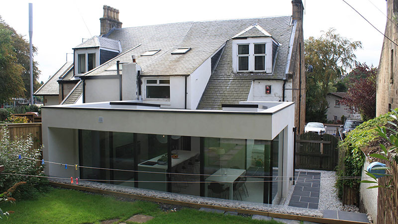 Open plan kitchen dining space Bearsden addition to Victorian house Gallery Image