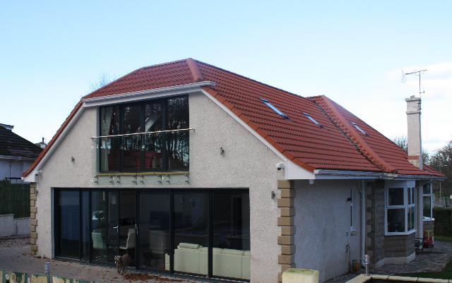 Bearsden Bungalow extension with juliette balcony doors and bifold to open plan kitchen living space  Gallery Image