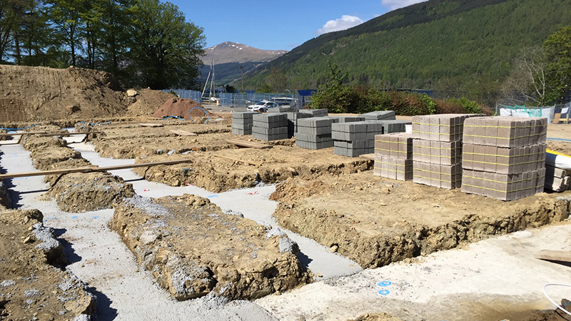 New foundations for a terrace of 5 houses Gallery Image