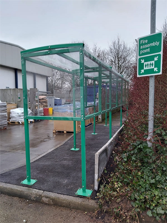 New large 6metre Smoking Shelter Manufactured and installing in Nottingham Gallery Image