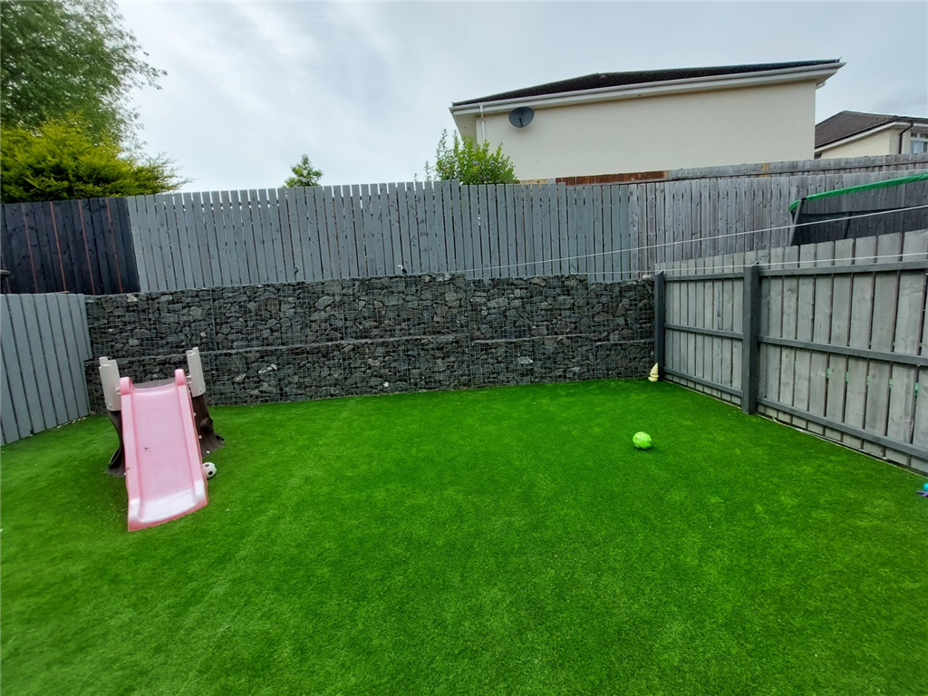 Ready for summer! Fence painting with featured wooden poles! Gallery Image