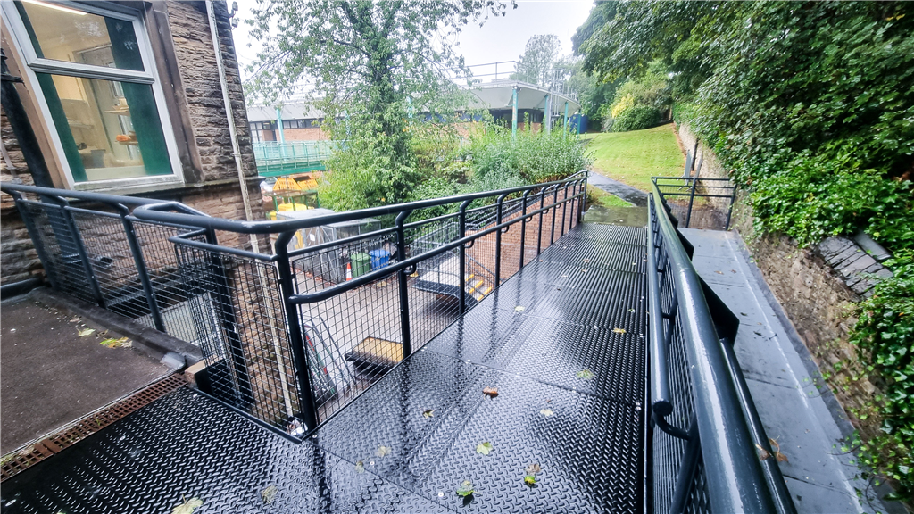 mild steel balustrade and steel durbar ramp flooring Gallery Image