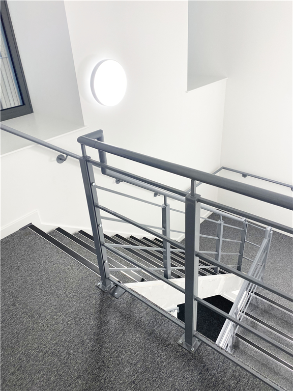 Mild steel powder coated balustrade with wall rail Gallery Image