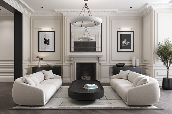 ©ArcMedia - Architectural Visualisation - Property Marketing CGI - Drawing Room Gallery Image