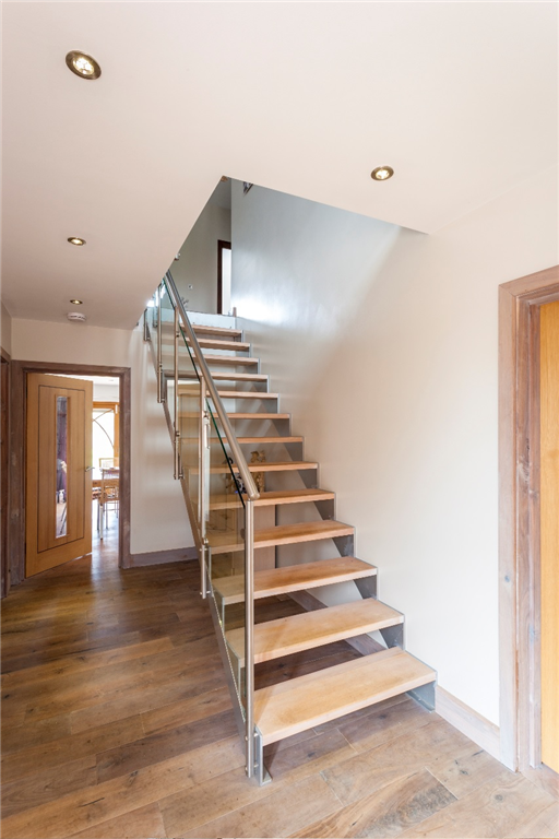 Bespoke Straight Flight, Beech treads and Framed Glass Balustrade  Gallery Image