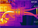A Thermal Image Of A Cables, Where One Of The Cable (Hot Spot) Is Showing A Deficiency. The Naked Eye Could Not Detect This. Use Geo Therm Ltd To Help You Find Any Electrical Issues. Gallery Thumbnail