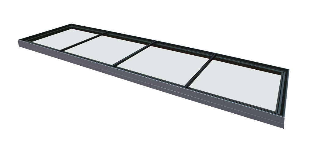 Multi-part, multi section flat glass rooflight with aluminium framework Thermalight skylight  Gallery Image